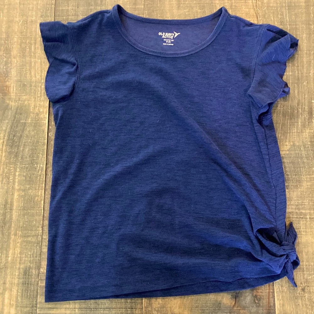 Old Navy Active Girls Blue Shirt (Size 8)